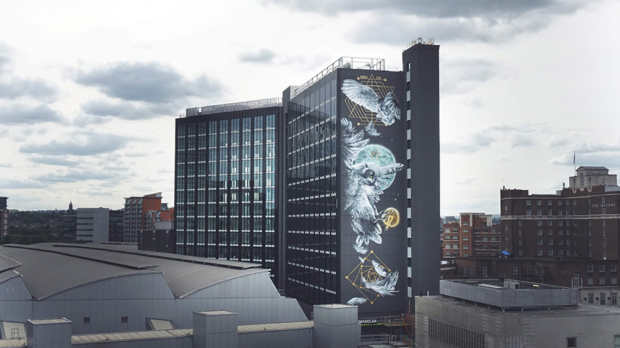 Officially the UK’s tallest mural, Nomad Clan's Athena Rising soars a...