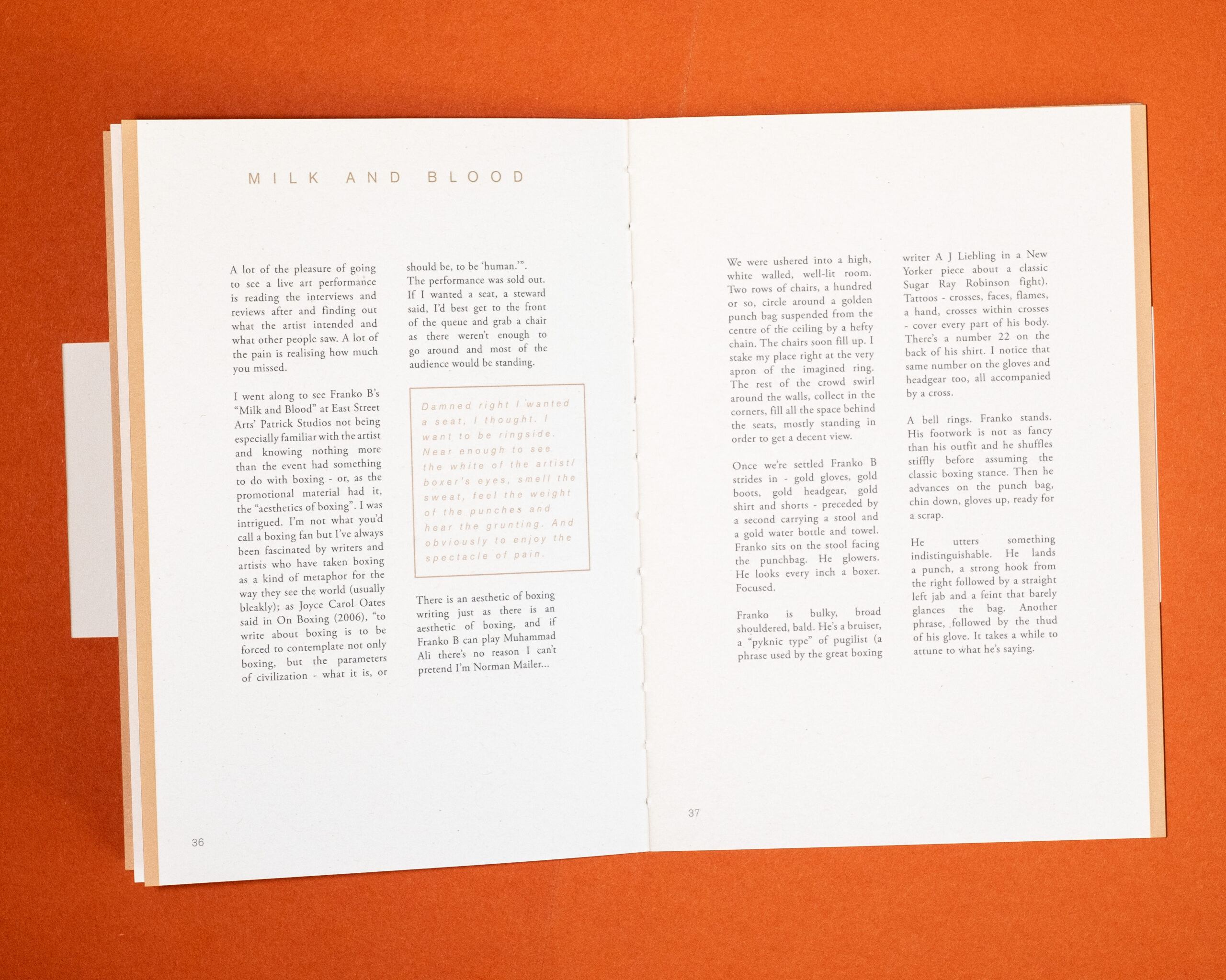 Franko B Publication A collection of images and texts depicting the artist Franko...